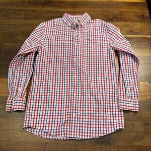 Vineyard Vines Long Sleeve Button Down Shirt Red Plaid Boys M (12-14)